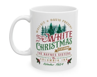 White Christmas Ceramic Mug, Wallace & Davis, Winter 1954