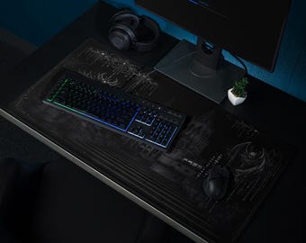 Gothic Gaming Mouse Pad – Dark Cyber Sigil Desk Mat, XL Non‑Slip