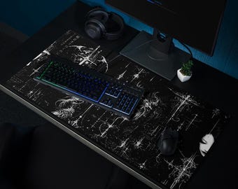 Cybersigilism Gaming Mouse Pad – Dark Cyber Desk Mat, XL Non-Slip Mousepad