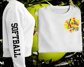 Softball Team Logo Personalized Softball Sweatshirt Custom Softball Gifts Game Day Sweatshirt Softball Gifts for Team Custom Team Hoodie