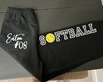 Softball Sweatpants for Softball Team Sweatpants Softball Personalized Sweatpants for Game Day Softball Sweatpants Softball Team Gift