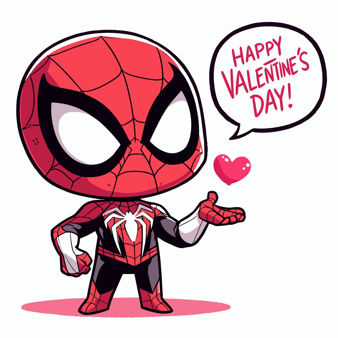 Valentine's Day Spiderman, Comic Style Wall Art, Digital Product