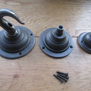 CAST IRON CEILING ROSE HOOK PLATE LIGHT KITCHEN BEAM HOOKS HANGING