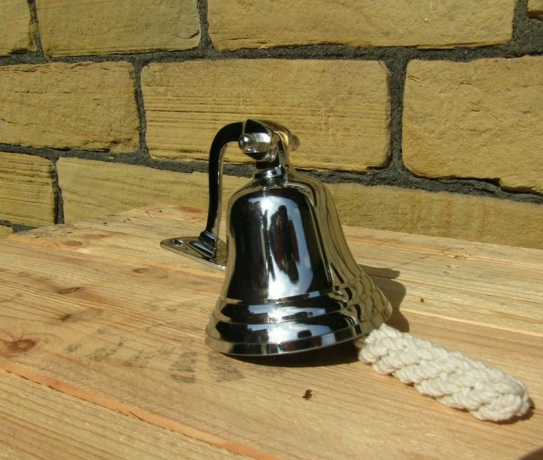 SHIP Bell Wall Mounted Solid Brass Antique Vintage Victorian Retro ...