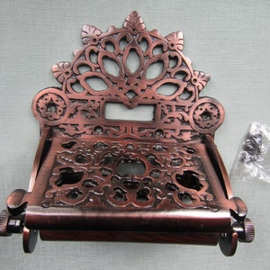 Rustic TOILET ROLL HOLDER cast iron vintage antique wc loo Lavatory roll holder Victorian/Ornate/Decorative/Fancy/Antique copper