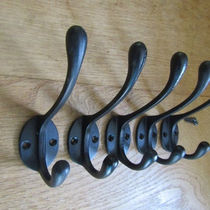 VICTORIAN Cast iron Rustic Robe hat and coat hooks vintage old English Victorian retro pegs