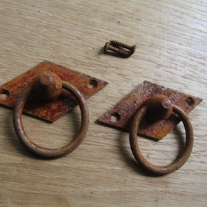 Rustic RING PULL handle Vintage Ring drop handle rustic old retro style furniture Cupboard Drawer door cabinet pull upcycle furniture