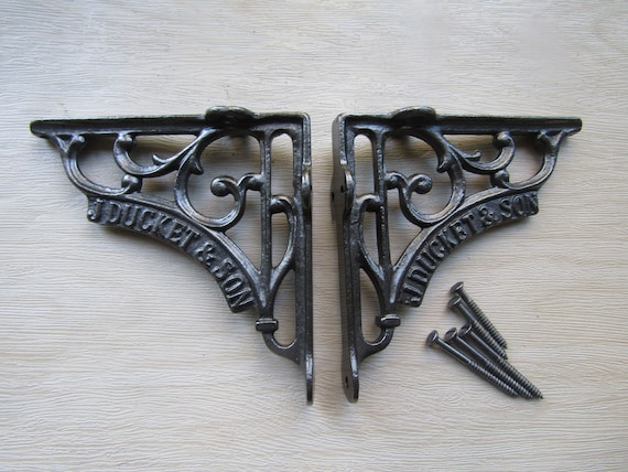 COPPIA Di Staffe Per Mensole In Ferro Rustico Impalcatura Antico Vintage 5" INDUSTRIAL GALLOWS Vecchie Staffe Per Scaffali Retrò Finitura In Ferro Antico - Italia - Foto 8