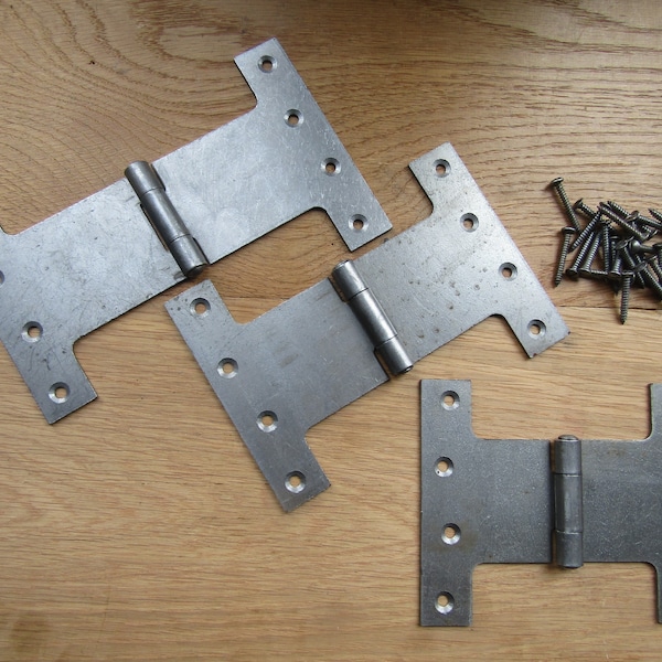 PARLIAMENT STEEL HINGES Pair of Wide Throw Full Swing Back patio French door hinges self colour