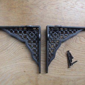 Rustic iron shelf brackets shelving cast iron  gothic Revival vintage scaffold Shelf Brackets shelving Bracket Antique iron