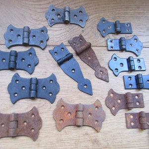 PAIR of Decorative Ornate Chest Box Trunk Casket Cupboard Cabinet door Furniture hinges Butterfly/Unequal/Arrow/Black/Antique iron/Rust