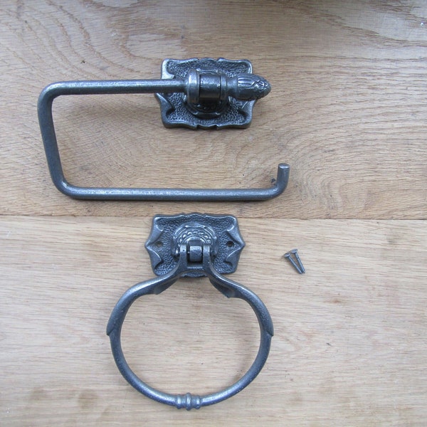 Towel Ring Toilet Roll holder Cast iron vintage rustic industrial antique towel Rack holder bathroom toilet lavatory towel holder BALMORAL