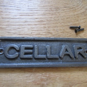 CELLAR Solid Cast iron vintage rustic plaque sign notice plate Wall door sign plaque emblem gift