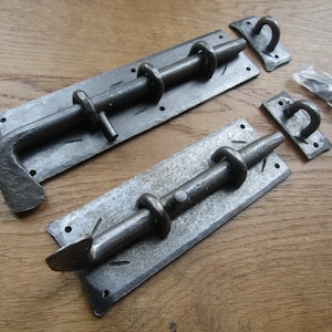 Heavy Rustic iron door bolt vintage cottage hand forged blacksmith door bolt Slide bolt shoot bolt Door lock
