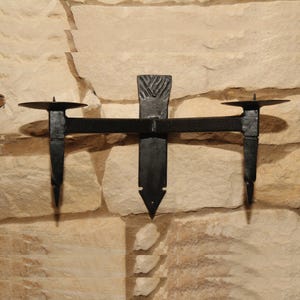 Rustic Iron candle holder old vintage style MALBORK Church/Castle candle holder hand forged Blacksmith country décor Wall Sconce HEAVY DUTY