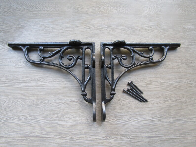 PAIR of Rustic Iron Shelf Brackets Scaffold Antique Vintage Etsy