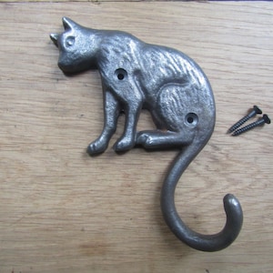 Rustic iron vintage coat hook retro FOX wildlife woodland hanger pegs vintage cast iron antique iron finish