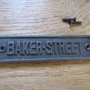 BAKER STREET Solid Cast iron vintage rustic plaque sign notice plate sign plaque emblem