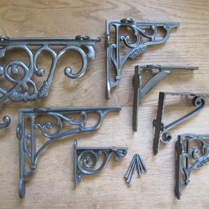 SINGLE Cast Iron rustic vintage victorian fancy scaffold Shelf Brackets decorative ornate shelving brackets