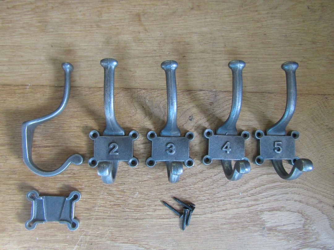 Cast Iron Rustic Hat & Coat Hooks Vintage Old English Victorian Retro
