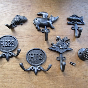 Gusseisen Haken Kleiderhaken verzierte dekorative Vintage alte englische viktorianische Retro Klammern ANTIQUE IRON
