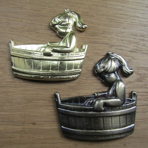 Vintage Retro rustikale Plakette Schild Türschild MÄDCHEN IN TUB Badezimmer Plakette Emblem Geschenk