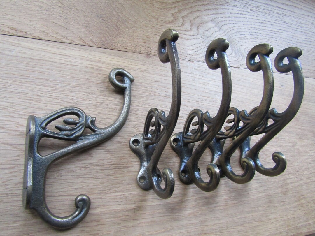 Iron Rustic Coat Hook Antique Vintage Old Style Decorative Ornate Cast