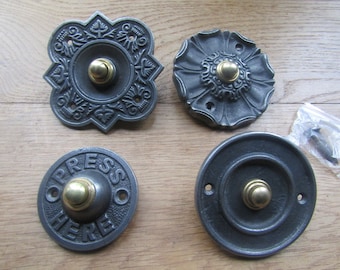 Antique iron Cast iron Rustic Door Bell Push vintage old Victorian style Antique Hard wired Front Back Door Chime Press bell push button