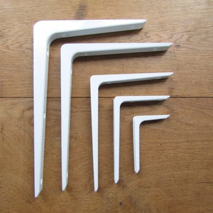 Pair of INDUSTRIAL SHELF BRACKETS  metal shelving retro scaffold Shelf Brackets shelving brackets white