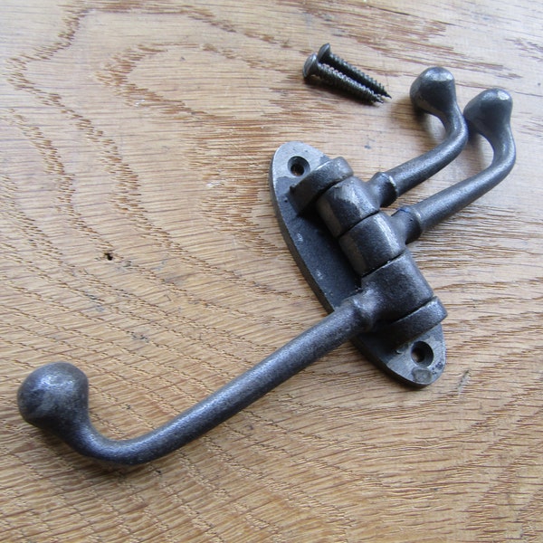 Rustic iron Swivel coat hooks traditional retro vintage old victorian cast iron hooks Antique iron