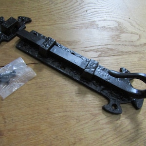 Rustic iron door bolt OLDHILL SHEPHERS CROOK Tower bolt traditional Tudor gothic vintage door slide bolt cast iron old rustic  latch