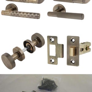 Quincaillerie de porte en laiton antique poignées/boutons de mortaise/charnières/loquet de mortaise élégant moderne