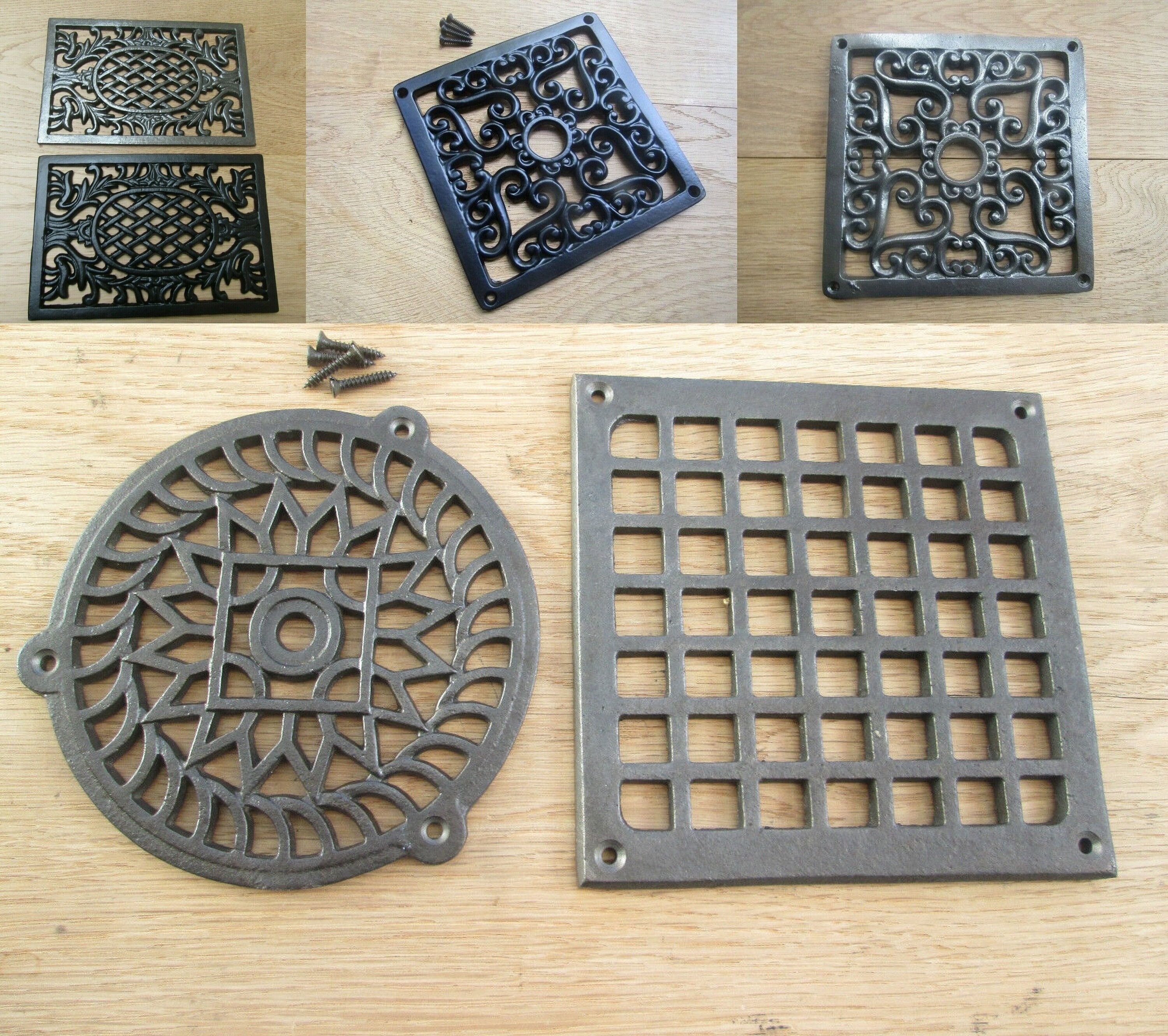 Solid Cast Iron Rustic Repair FLAT PLATE Old Retro Vintage