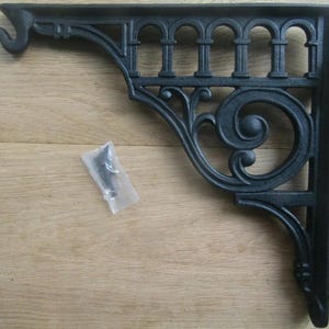 Iron Garden hanging basket hook bracket  Ornate decorative Cast Iron porch Rustic Hanging Bracket Hook plants lantern chime hanging