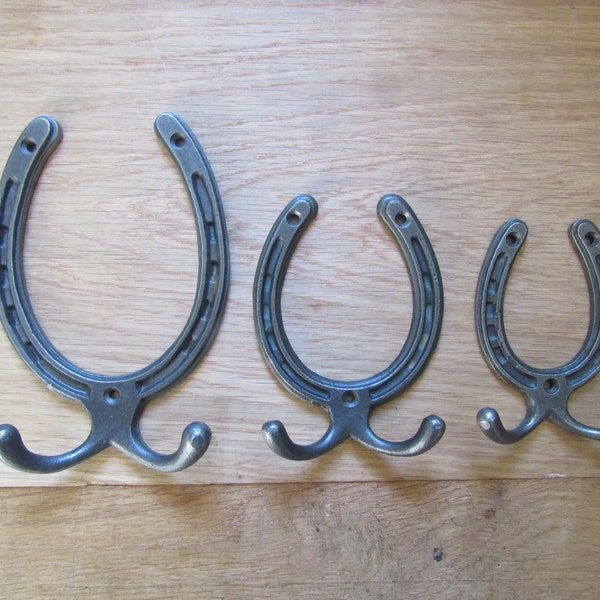 Horseshoe Hook cast iron Double Rustic coat hooks Bedroom hallway vintage retro peg coat hook