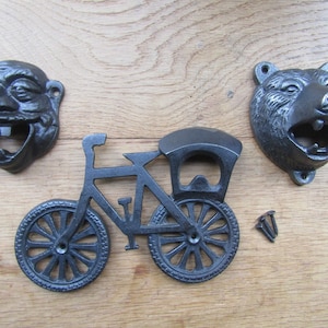 CAST IRON RUSTIC  vintage old style wall mounted beer soda bottle opener Gift Great Item for Bar, Kitchen or Patio