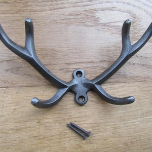 Rustic iron coat hook hallway vintage retro hanger peg vintage cast iron antique Iron finish