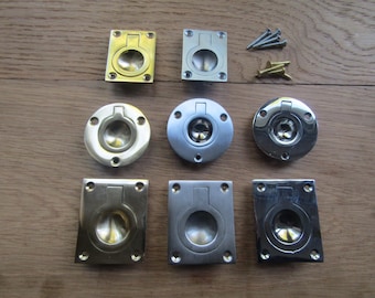 Massiver Messing Ring Ziehgriff Schrank Schrank Schublade Kommode Schranktür Unterputz Trap Zuggriff