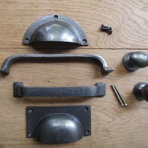 Tirador de hierro rústico para puerta de armario de cocina, tirador en forma de D, tirador para cajón de armario, tiradores para armario, fijación trasera