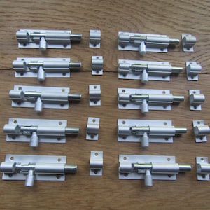 Door bolt Slide small bolt Bathroom Toilet Shed rabbit hutch Door Lock Catch Latch PACK OF 10