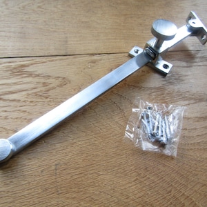 Sliding window stay screw down stay fastener SOLID BRASS vintage old English window lock hardware fittings stay arm Fastener Satin chrome