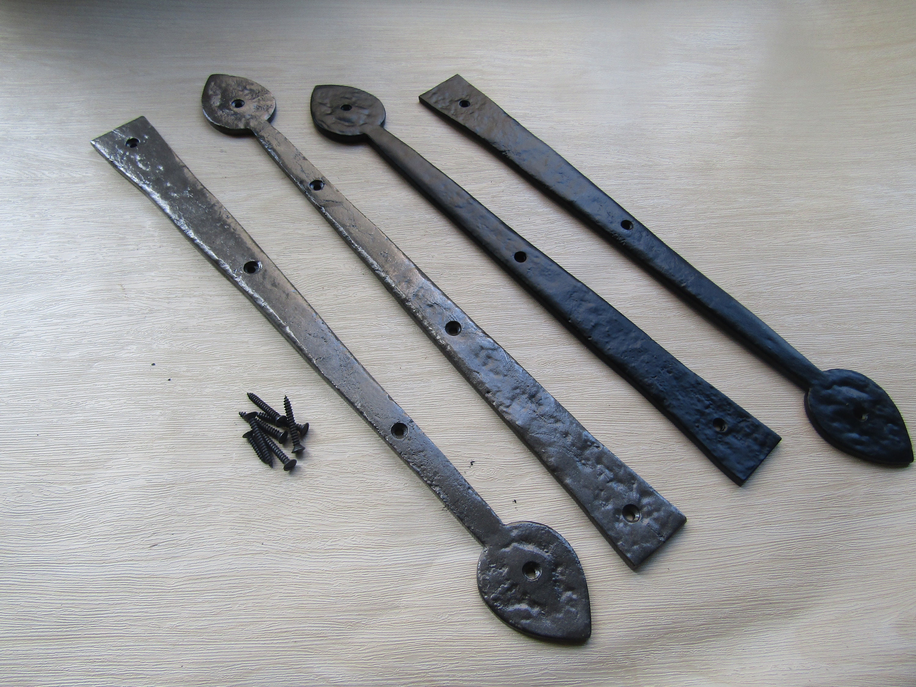 Rustic iron hinge fronts false hinge ARROW HEAD vintage gothic tudor iron dummy false hinge fronts Black antique/Antique iron