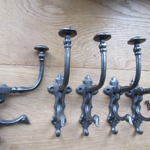 Iron rustic coat hook Antique Vintage old style Heavy Cast iron Hat & coat hook large hat hooks peg hanger ANTIQUE IRON