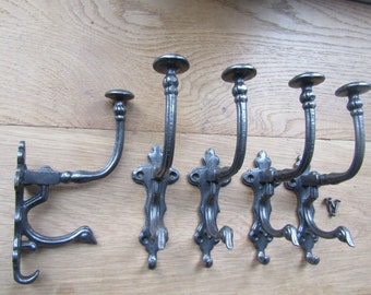 Ambipolar Vintage Kleiderhaken Aus Gusseisen, 5 Stück Set – Wandmontage, Antik Schwarz, Rustikaler Landhaus-Charme