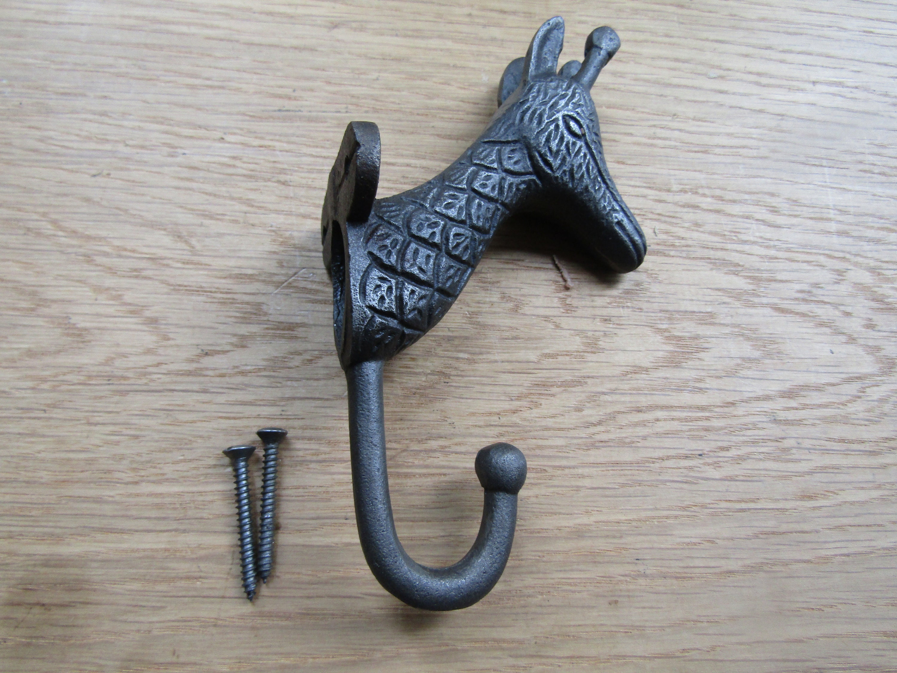 thumbnail image 2 of Vintage Cast Iron 5-Hook Coat Rack – Rustic Wall Mount, Old English Style 2 of 5