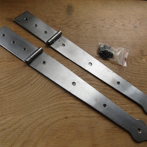 Rustic vintage 15&quot; SPEAR HEAD STRAP Hinges Tee hinges Rustic vintage Blanket casket Box Chest trunk Antique iron finish