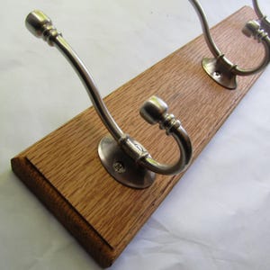Rustic Oak coat hook rack rail Solid Wooden Wall Mounted Hat and Coat Hooks British Handmade 5 /3 HOOK OPTIONS