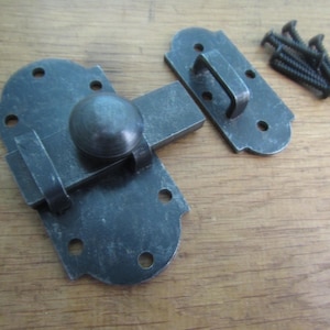 Rustic slide bolt old retro vintage cupboard door lock latch catch Blacksmith bolt Black Antique
