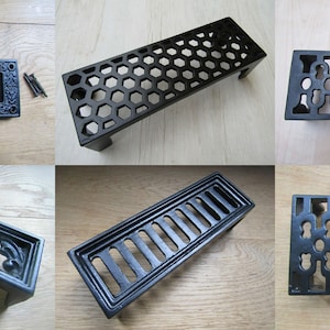 Solid Cast iron rustic AIR BRICK old retro vintage reproduction Victorian ornate decorative air vent grille repair brick cover  9 X 3 INCH