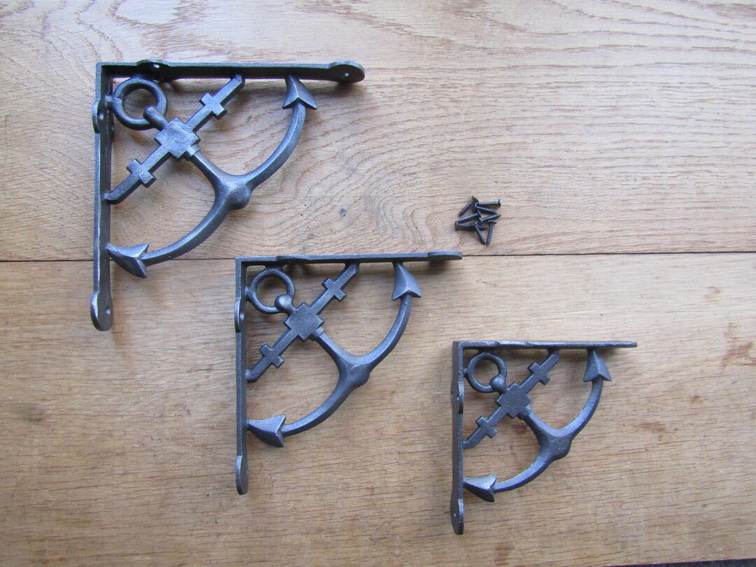 Rustic Iron Shelf Brackets Scaffold Victorian Old Vintage Retro